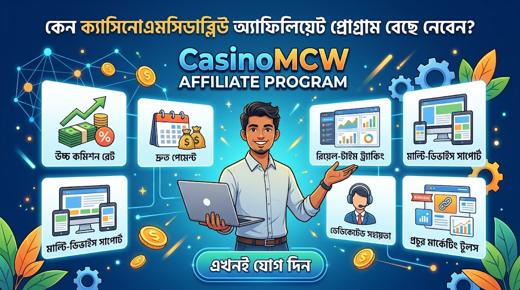 কেন ক্যাসিনোএমসিডাব্লিউ অ্যাফিলিয়েট প্রোগ্রাম বেছে নেবেন?