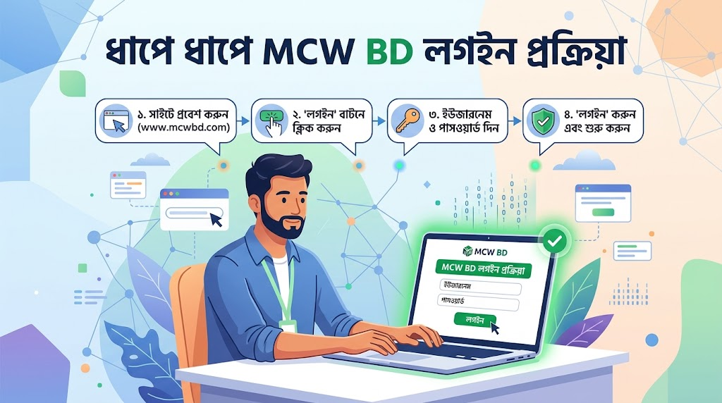 ধাপে ধাপে MCW BD লগইন প্রক্রিয়া